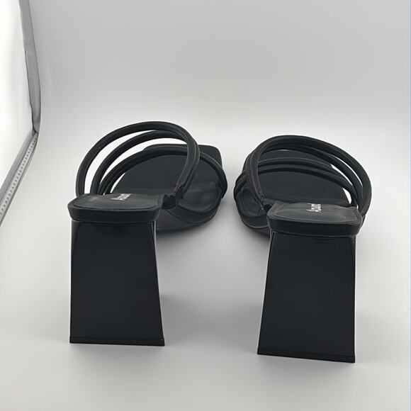 New women’s Abound black strappy block geometric heel sandals slip on size 8 - Picture 3 of 9